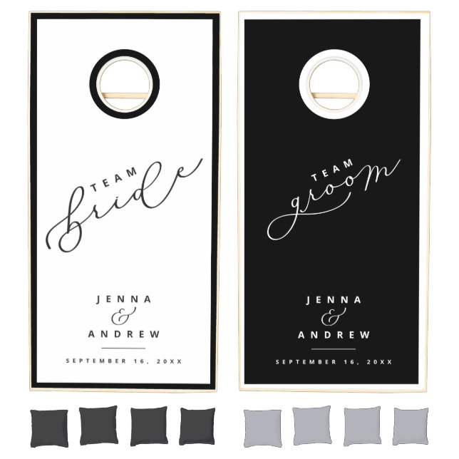 Team Bride/Team Groom Personalized Wedding Cornhole Set (Set)