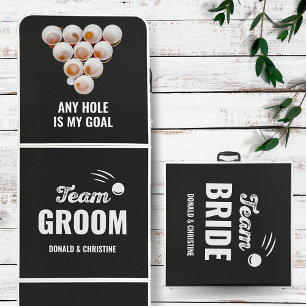 Team Bride & Team Groom Wedding Fun Chalk Beer Pong Table