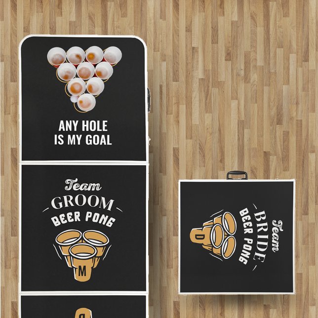 Team Bride & Team Groom Wedding Fun & Durable Beer Pong Table (Creator Uploaded)
