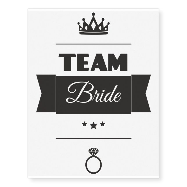 Team Bride Temporary Tattoos (Front)
