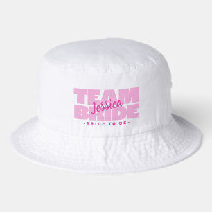 Team Bride To Be Pink Custom Wedding Bucket Hat