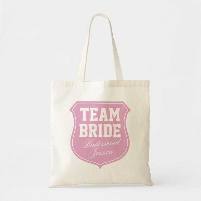 Team Bride tote bag personalized with name (Front)