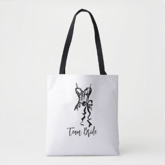 Team Bride Tote | Vintage Corset Sketch Design