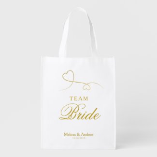 Team Bride | Two Gold Hearts Wedding / Bridesmaids Grocery Bag