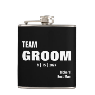 Team Bride Typography Vinyl Wrapped Flask