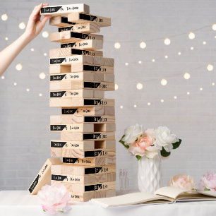 Team Bride Vs Team Groom Custom Black Wedding Game Topple Tower