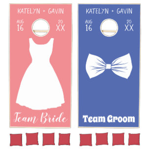 Team Bride vs Team Groom Customized Wedding Cornhole Set