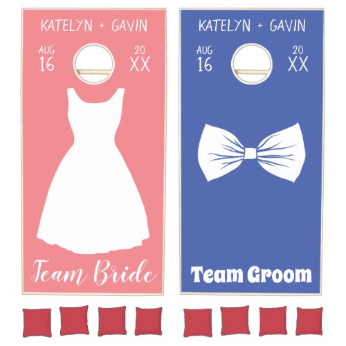 Team Bride vs Team Groom Customized Wedding Cornhole Set