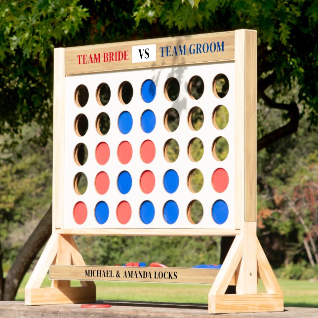 Team Bride VS Team Groom Personalized Wedding Fast Four (Lawn)