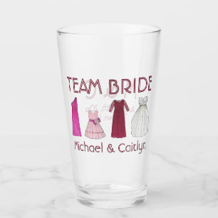 Team Bride Wedding Bridal Party Bridesmaid Gowns Glass