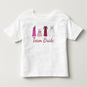 TEAM BRIDE Wedding Bridal Party Flower Girl Pink Toddler T-shirt