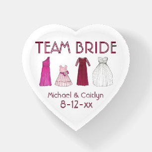 Team Bride Wedding Bridal Shower Bridesmaid Gowns Paperweight