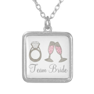 Team Bride Wedding Champagne Bridesmaid Necklace