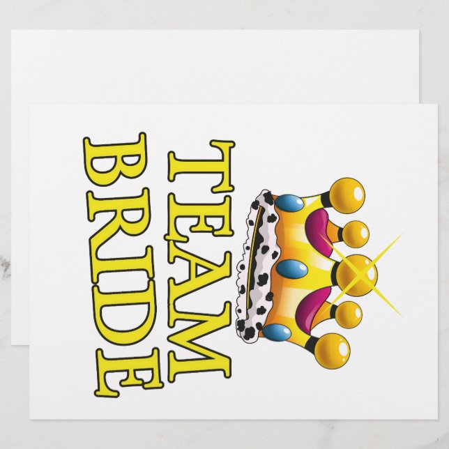 Team Bride wedding crown Letterhead (Front/Back)