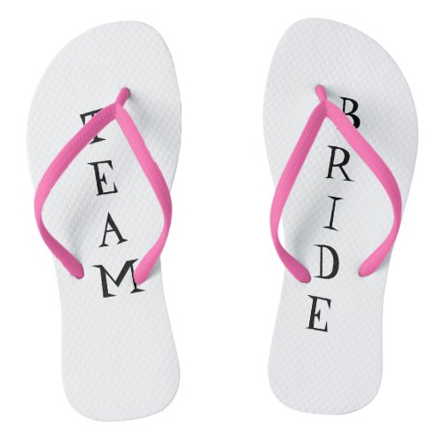 Team bride wedding day flip flops