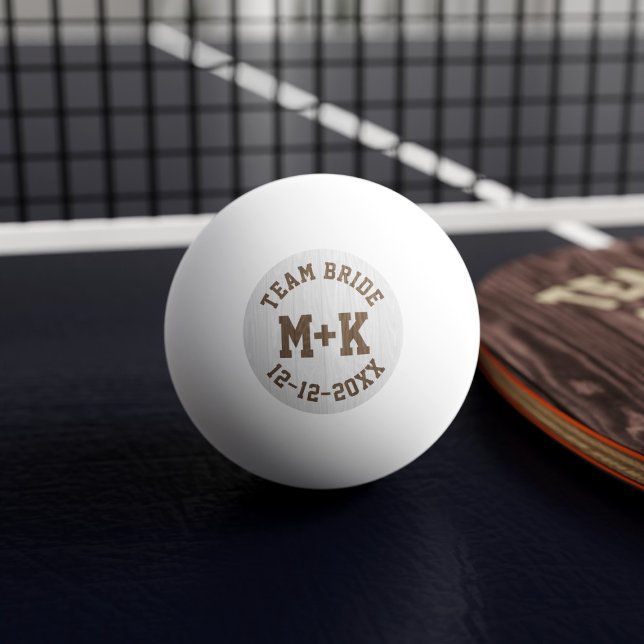 Team Bride Wedding Favor Ping Pong Ball (Add your wedding date and initials and get ready to beat Team Groom!)