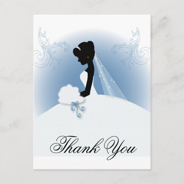 Team Bride Wedding gown bridal silhouette Postcard (Front)