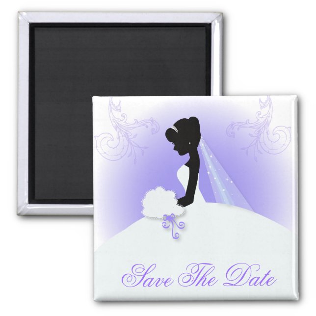 Team bride Wedding gown Bride bridal silhouette Magnet (Front)