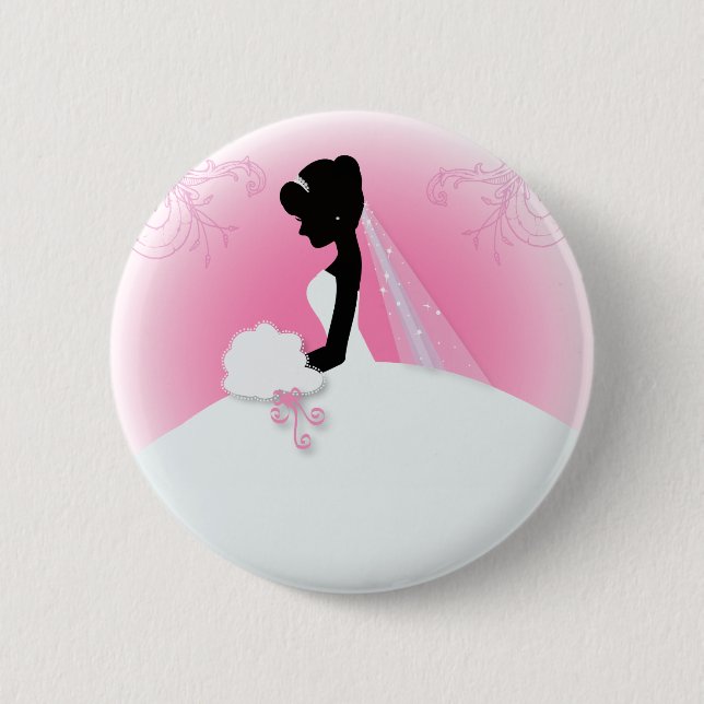 Team bride Wedding gown Bride bridal silhouette Pinback Button (Front)