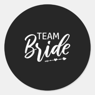 Team Bride Wedding Party Classic Round Sticker
