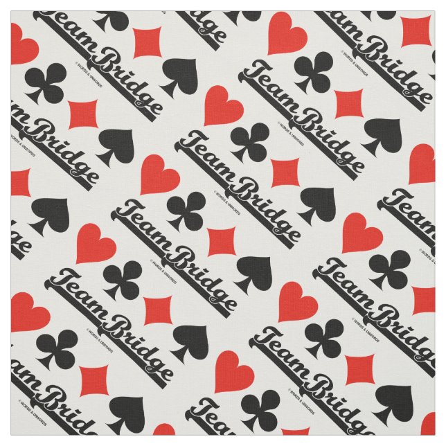 Team Bridge Four Card Suits Fabric (Swatch)