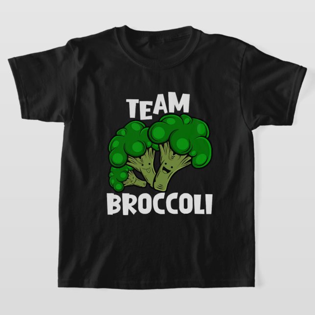 Team Broccoli Vegan Vegetarian Vegetable Lover T-Shirt (Laydown)
