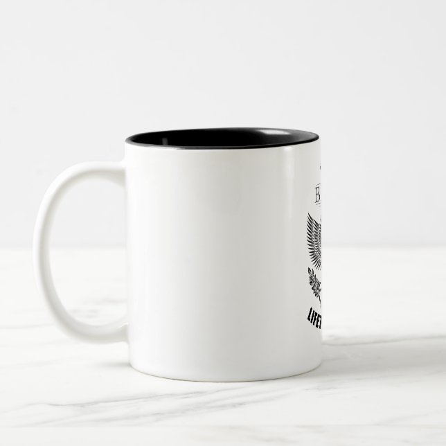 Team Brooks Lifetime member Two-Tone Coffee Mug (Left)