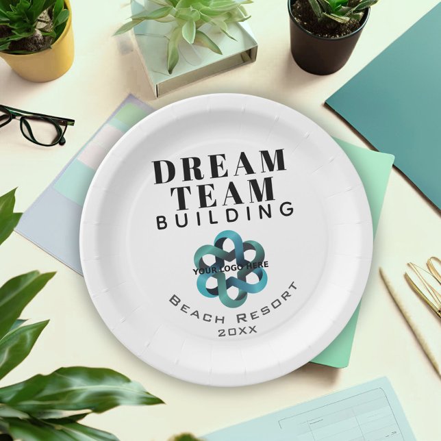 Team Building - Dream Team Company Logo Paper Plates (Creator Uploaded)