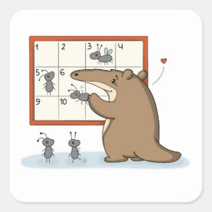 Team Building Office Anteater Square Sticker