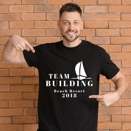 Team building Sailing Black Team T_shirt