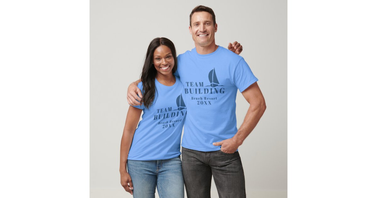 Team Building Sailing Company Blue T-shirt | Zazzle