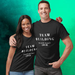 Team building T-shirt<br><div class="desc">This black team building T-shirt is perfect for the employees that participate in the team building activities. Use it for the company employees or your co-workers. You can change the text by personalizing the T-shirt, the fonts, size and the colour of the text. You can also choose from many T-shirt...</div>