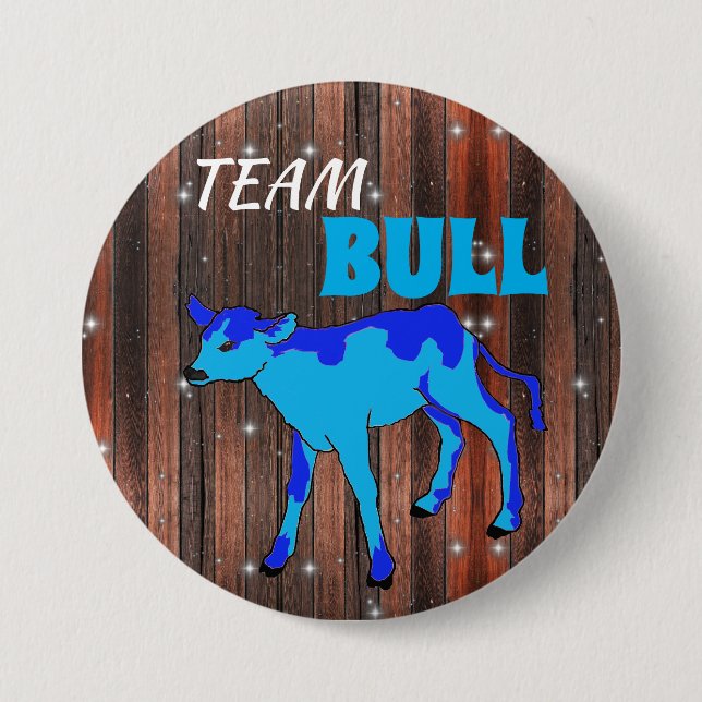 "Team Bull" Pink Gender Reveal Button (Front)