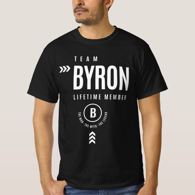 Team Byron Lifetime Member Personalized Name T-Shirt (Front)