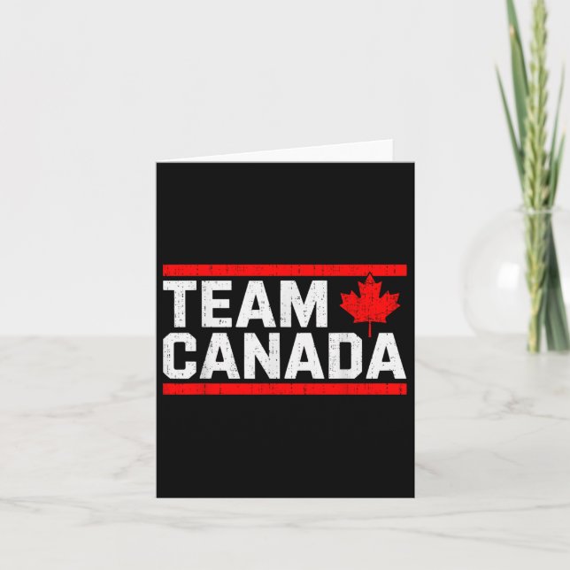 Team Canada Squad Maple Leaf Canadian Flag Funny C Card (Front)