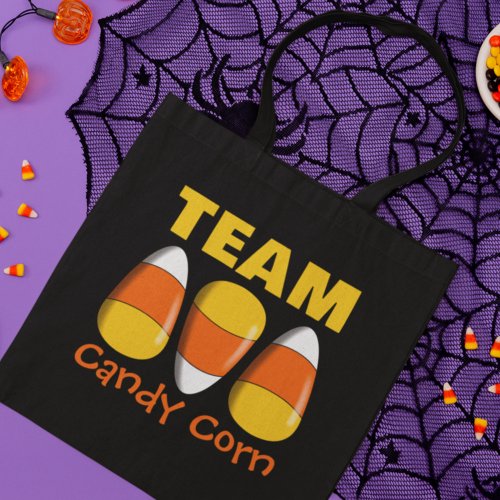 Team Candy Corn Halloween Tote Bag