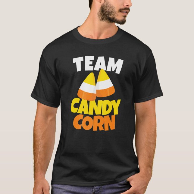 Team Candy Corn Lazy Halloween Costume T-Shirt (Front)