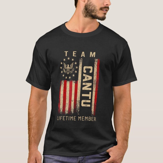 Team CANTU Lifetime Member American Flag T-Shirt (Front)