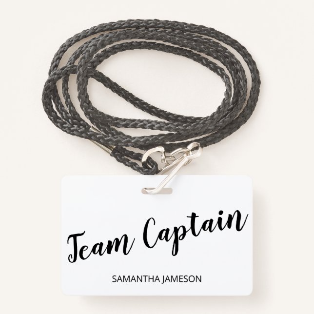 Team Captain Name Badge (Front with Lanyard)