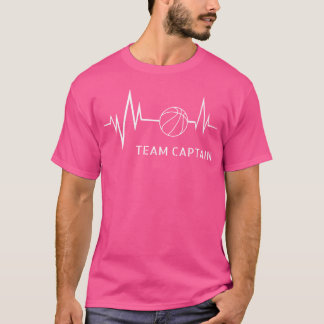 Team Captains Team Captain Basketball Heartbeat Wi T-Shirt