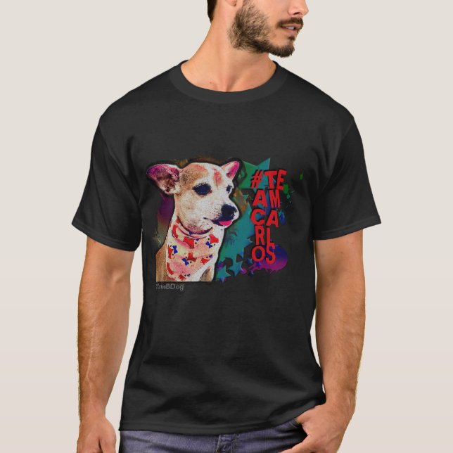 Team Carlos Chihuahua Retro Design T-Shirt (Front)