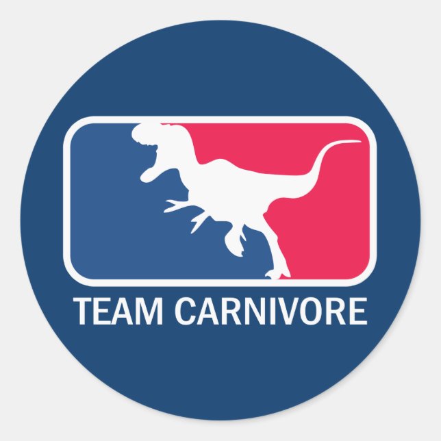 Team Carnivore Meat Lover Steak Eater Classic Round Sticker (Front)