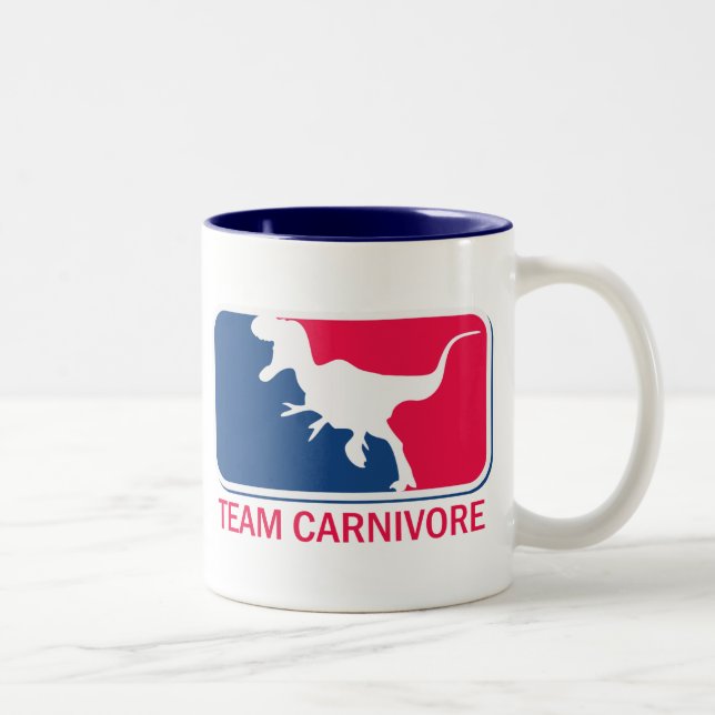 Team Carnivore Meat Lover Steak Eater Two-Tone Coffee Mug (Right)