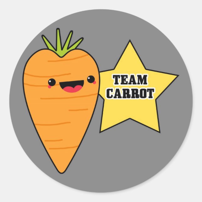 Team Carrot Classic Round Sticker (Front)