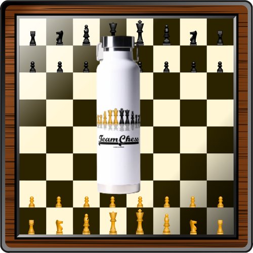 Team Chess Reflective Chess Set Pieces Water Bottle