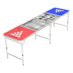 Team color Beer Pong HOUSE RULES table
