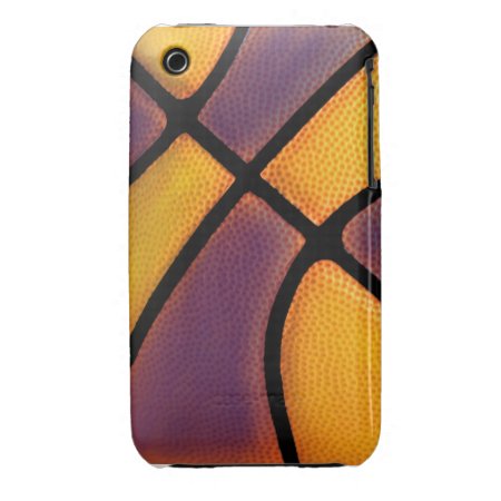 Team Color Purple And Gold Basketball Iphone Case