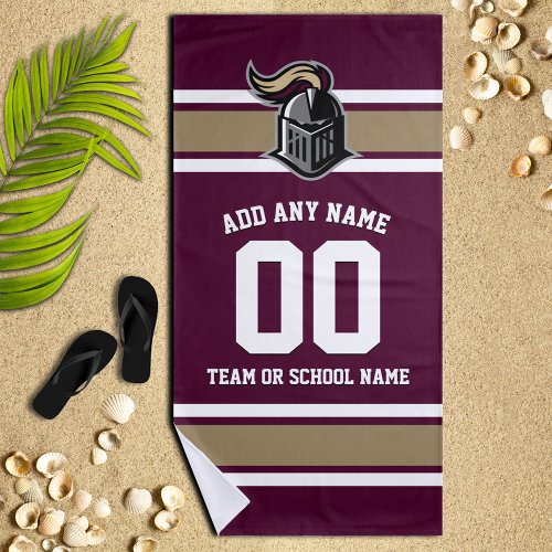 Team Colors and Mascot Personalized Beach Towel