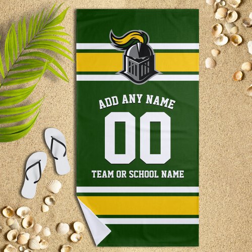 Team Colors and Mascot Personalized Beach Towel