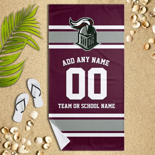 Team Colors and Mascot Personalized Beach Towel